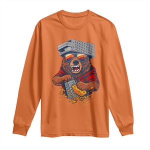 Angry Bear Grating Cheese Long Sleeve Shirt Grater Rage Crushing for Fierce Football Fans TS02 Orange Print Your Wear