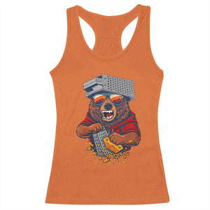 Angry Bear Grating Cheese Racerback Tank Top Grater Rage Crushing for Fierce Football Fans TS02 Orange Print Your Wear
