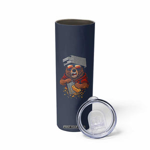 Angry Bear Grating Cheese Skinny Tumbler Grater Rage Crushing for Fierce Football Fans TS02 Print Your Wear