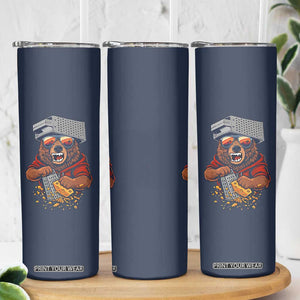 Angry Bear Grating Cheese Skinny Tumbler Grater Rage Crushing for Fierce Football Fans TS02 Print Your Wear
