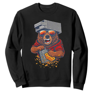 Angry Bear Grating Cheese Sweatshirt Grater Rage Crushing for Fierce Football Fans TS02 Black Print Your Wear