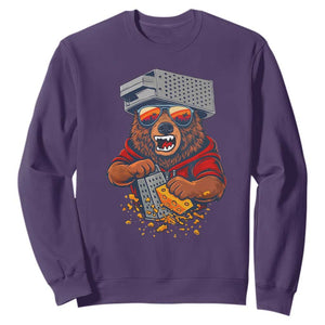 Angry Bear Grating Cheese Sweatshirt Grater Rage Crushing for Fierce Football Fans TS02 Purple Print Your Wear