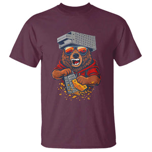 Angry Bear Grating Cheese T Shirt Grater Rage Crushing for Fierce Football Fans TS02 Maroon Print Your Wear