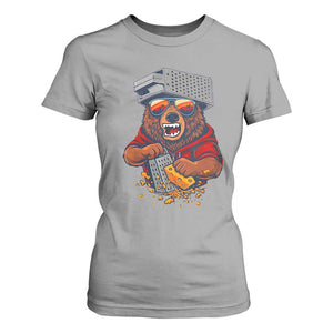 Angry Bear Grating Cheese T Shirt For Women Grater Rage Crushing for Fierce Football Fans TS02 Sport Gray Print Your Wear