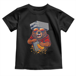 Angry Bear Grating Cheese Toddler T Shirt Grater Rage Crushing for Fierce Football Fans TS02 Black Print Your Wear