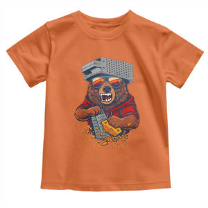 Angry Bear Grating Cheese Toddler T Shirt Grater Rage Crushing for Fierce Football Fans TS02 Orange Print Your Wear