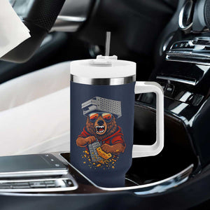 Angry Bear Grating Cheese Tumbler With Handle Grater Rage Crushing for Fierce Football Fans TS02 Print Your Wear