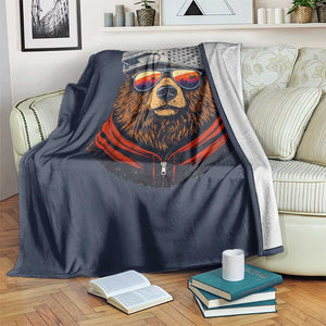 Cheese Grater Bear in Beast Mode Throw Blanket Funny Rivalry Art for Hardcore Football Fans TS02 Print Your Wear