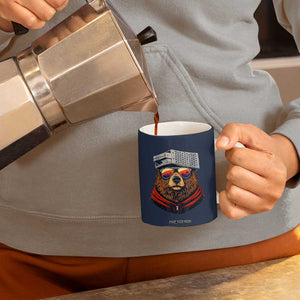 Cheese Grater Bear in Beast Mode Coffee Mug Funny Rivalry Art for Hardcore Football Fans TS02 Print Your Wear