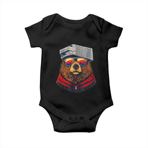 Cheese Grater Bear in Beast Mode Baby Onesie Funny Rivalry Art for Hardcore Football Fans TS02 Black Print Your Wear