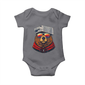 Cheese Grater Bear in Beast Mode Baby Onesie Funny Rivalry Art for Hardcore Football Fans TS02 Charcoal Print Your Wear