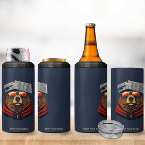 Cheese Grater Bear in Beast Mode 4 in 1 Can Cooler Tumbler Funny Rivalry Art for Hardcore Football Fans TS02 Print Your Wear