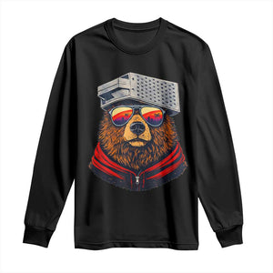 Cheese Grater Bear in Beast Mode Long Sleeve Shirt Funny Rivalry Art for Hardcore Football Fans TS02 Black Print Your Wear