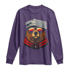 Cheese Grater Bear in Beast Mode Long Sleeve Shirt Funny Rivalry Art for Hardcore Football Fans TS02 Purple Print Your Wear