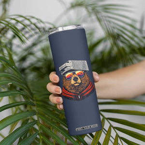 Cheese Grater Bear in Beast Mode Skinny Tumbler Funny Rivalry Art for Hardcore Football Fans TS02 Print Your Wear