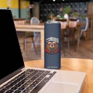 Cheese Grater Bear in Beast Mode Skinny Tumbler Funny Rivalry Art for Hardcore Football Fans TS02 Print Your Wear