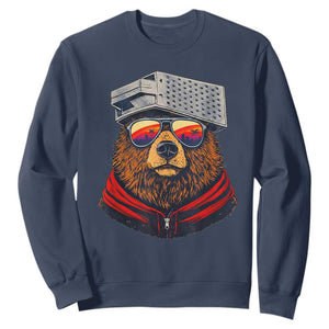 Cheese Grater Bear in Beast Mode Sweatshirt Funny Rivalry Art for Hardcore Football Fans TS02 Navy Print Your Wear