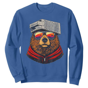 Cheese Grater Bear in Beast Mode Sweatshirt Funny Rivalry Art for Hardcore Football Fans TS02 Royal Blue Print Your Wear