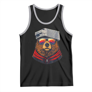 Cheese Grater Bear in Beast Mode Tank Top Funny Rivalry Art for Hardcore Football Fans TS02 Black Athletic Heather Print Your Wear
