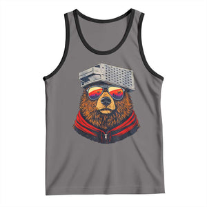 Cheese Grater Bear in Beast Mode Tank Top Funny Rivalry Art for Hardcore Football Fans TS02 Deep Heather Black Print Your Wear