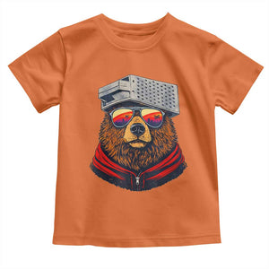 Cheese Grater Bear in Beast Mode Toddler T Shirt Funny Rivalry Art for Hardcore Football Fans TS02 Orange Print Your Wear