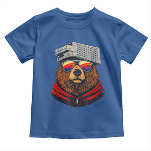 Cheese Grater Bear in Beast Mode Toddler T Shirt Funny Rivalry Art for Hardcore Football Fans TS02 Royal Blue Print Your Wear