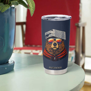 Cheese Grater Bear in Beast Mode Tumbler Cup Funny Rivalry Art for Hardcore Football Fans TS02 Print Your Wear