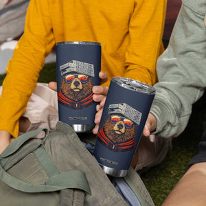 Cheese Grater Bear in Beast Mode Tumbler Cup Funny Rivalry Art for Hardcore Football Fans TS02 Print Your Wear