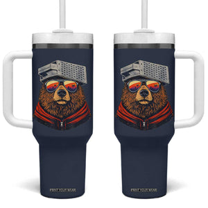 Cheese Grater Bear in Beast Mode Tumbler With Handle Funny Rivalry Art for Hardcore Football Fans TS02 One Size: 40 oz Navy Print Your Wear