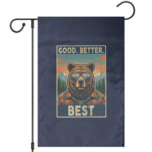 Good Better Best Motivational Hiking Bear Garden Flag Outdoor Adventure Poster Graphic TS02 Navy Print Your Wear