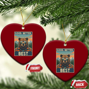 Good Better Best Motivational Hiking Bear Ceramic Ornament Outdoor Adventure Poster Graphic TS02 Print Your Wear