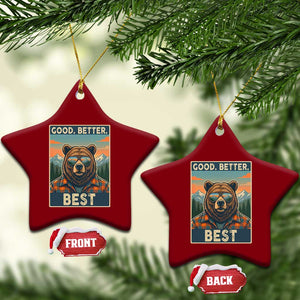Good Better Best Motivational Hiking Bear Ceramic Ornament Outdoor Adventure Poster Graphic TS02 Print Your Wear