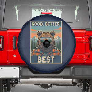 Good Better Best Motivational Hiking Bear Spare Tire Cover Outdoor Adventure Poster Graphic TS02 Navy Print Your Wear