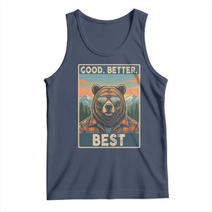 Good Better Best Motivational Hiking Bear Tank Top Outdoor Adventure Poster Graphic TS02 Navy Print Your Wear