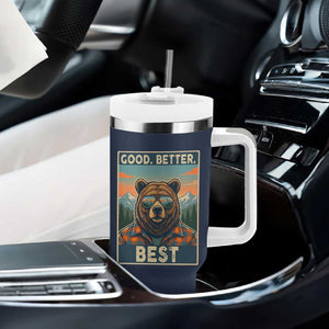 Good Better Best Motivational Hiking Bear Tumbler With Handle Outdoor Adventure Poster Graphic TS02 Print Your Wear