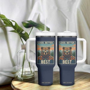 Good Better Best Motivational Hiking Bear Tumbler With Handle Outdoor Adventure Poster Graphic TS02 Print Your Wear