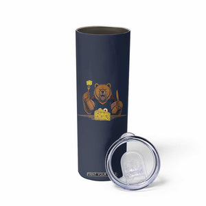 Fierce Bear Eating Cheese Skinny Tumbler Let's Eat Cheese Funny Sports Rivalry TS02 Print Your Wear