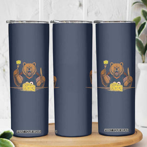Fierce Bear Eating Cheese Skinny Tumbler Let's Eat Cheese Funny Sports Rivalry TS02 Print Your Wear