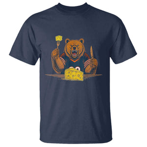Fierce Bear Eating Cheese T Shirt Let's Eat Cheese Funny Sports Rivalry TS02 Navy Print Your Wear