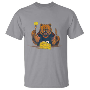 Fierce Bear Eating Cheese T Shirt Let's Eat Cheese Funny Sports Rivalry TS02 Sport Gray Print Your Wear