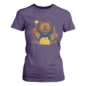 Fierce Bear Eating Cheese T Shirt For Women Let's Eat Cheese Funny Sports Rivalry TS02 Purple Print Your Wear