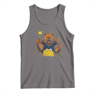 Fierce Bear Eating Cheese Tank Top Let's Eat Cheese Funny Sports Rivalry TS02 Deep Heather Print Your Wear