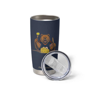 Fierce Bear Eating Cheese Tumbler Cup Let's Eat Cheese Funny Sports Rivalry TS02 Print Your Wear