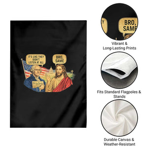 Funny George Washington and Jesus Conversation Garden Flag Patriotic Commentary Historical Icons TS02 Print Your Wear