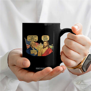 Funny George Washington and Jesus Conversation Coffee Mug Patriotic Commentary Historical Icons TS02 Print Your Wear