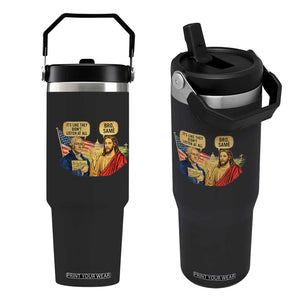 Funny George Washington and Jesus Conversation Flip Straw Tumbler Patriotic Commentary Historical Icons TS02 One Size: 30 oz Black Print Your Wear