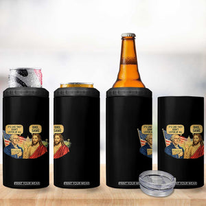 Funny George Washington and Jesus Conversation 4 in 1 Can Cooler Tumbler Patriotic Commentary Historical Icons TS02 Print Your Wear