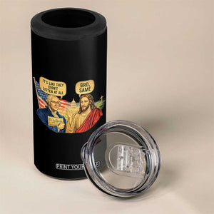 Funny George Washington and Jesus Conversation 4 in 1 Can Cooler Tumbler Patriotic Commentary Historical Icons TS02 Print Your Wear