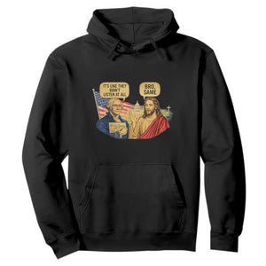 Funny George Washington and Jesus Conversation Hoodie Patriotic Commentary Historical Icons TS02 Black Print Your Wear