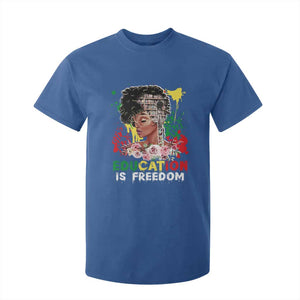 Education Is Freedom T Shirt For Kid Black Educated Girls African American TS02 Royal Blue Print Your Wear